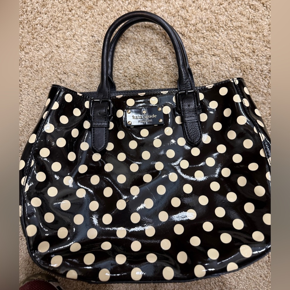 Kate Spade Black and Cream Polka Dot purse